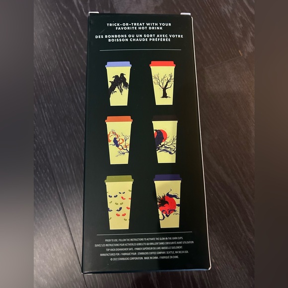 Starbucks Halloween 2022 Six Reusable Glow In The Dark Hot Cups - Picture 3 of 5